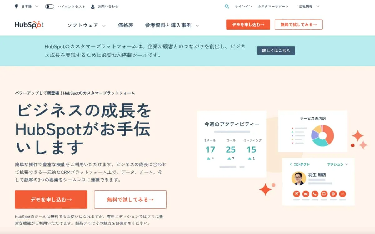 MAツール比較　HubSpot